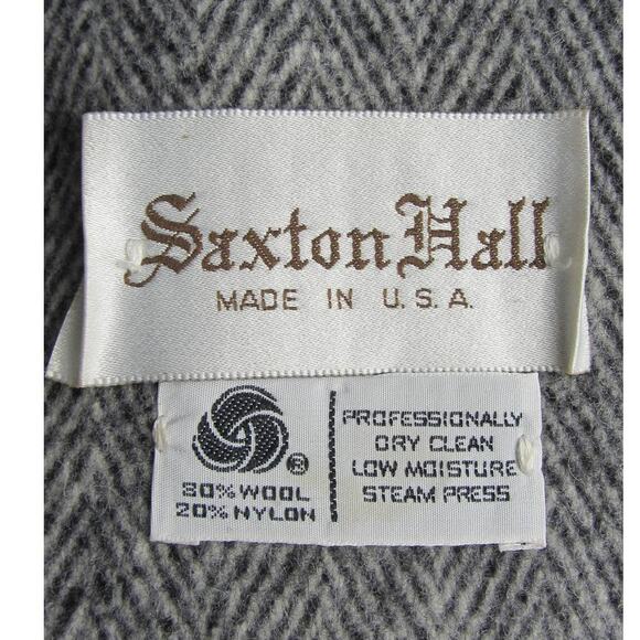 JLo Style Vintage Saxton Hall Herringbone Wool Overcoat size 10/12 - Picture 6 of 6